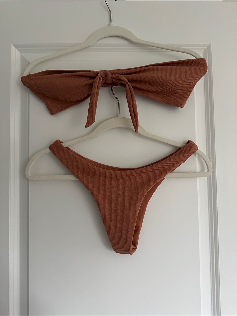 Zaful Bandeau Ribbed Bikini